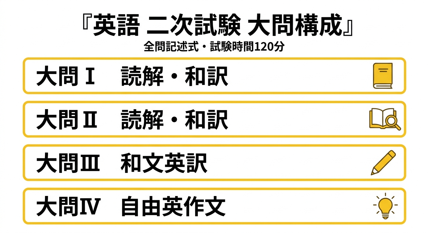 英語 二次試験 大問構成