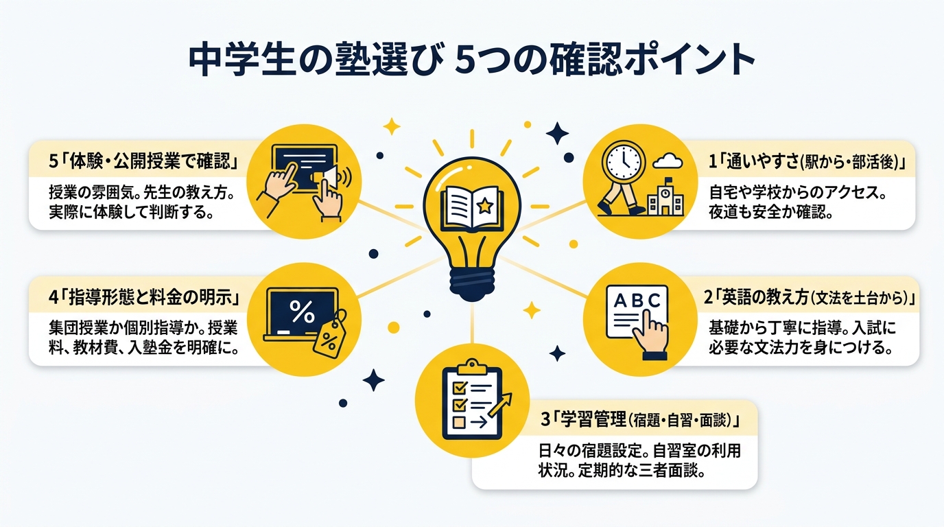 我孫子で中学生の塾を選ぶ5つの確認ポイント